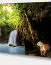 Tiger Watching Waterfall - Landscape Photography Canvas Print