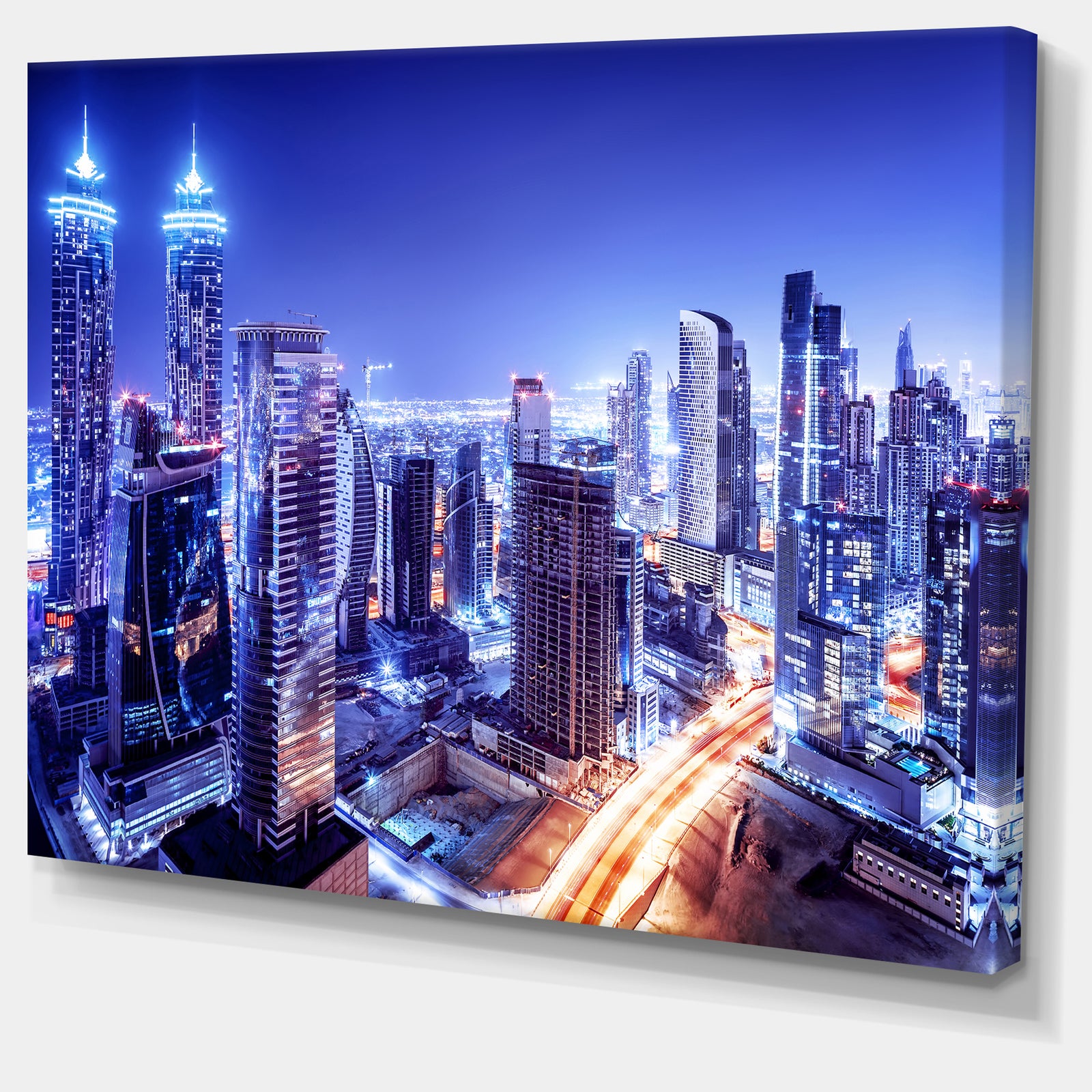 Dubai Downtown Night Scene - Cityscape Photography Canvas Print
