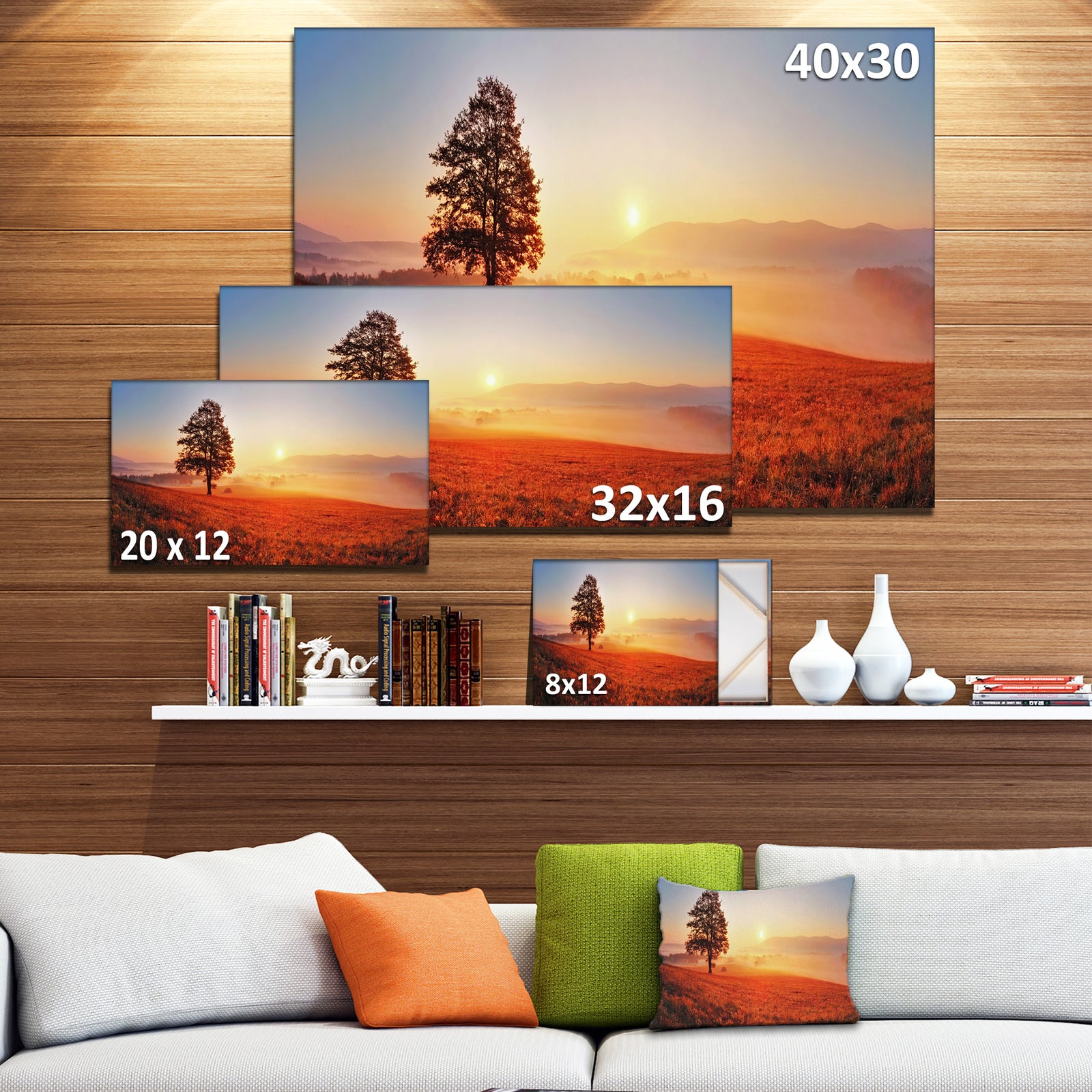 Tree and Sun - Landscape Photography Canvas Art Print