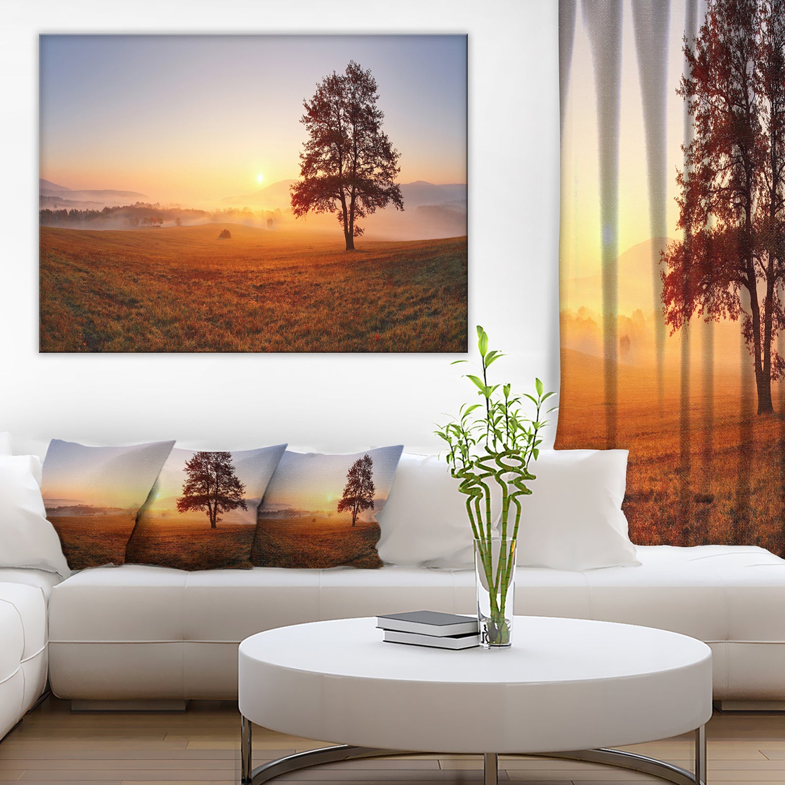 Lonely Tree at Sunset - Landscape Photography Canvas Print