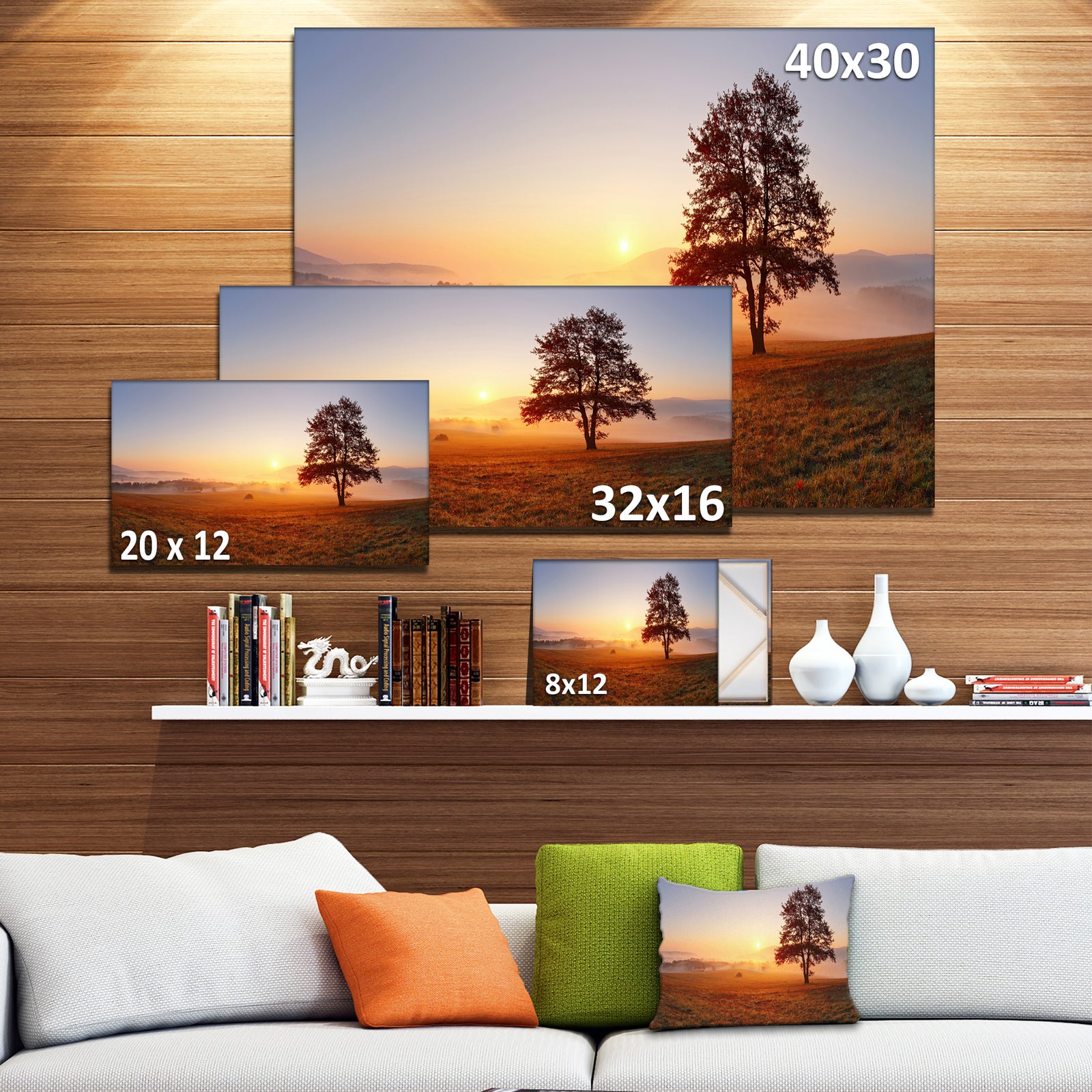 Lonely Tree at Sunset - Landscape Photography Canvas Print