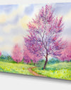 Purple Spring Landscape Floral Canvas Art Print