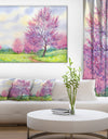 Purple Spring Landscape Floral Canvas Art Print