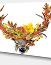 Roe Deer with Flowers - Digital Art Floral Canvas Print