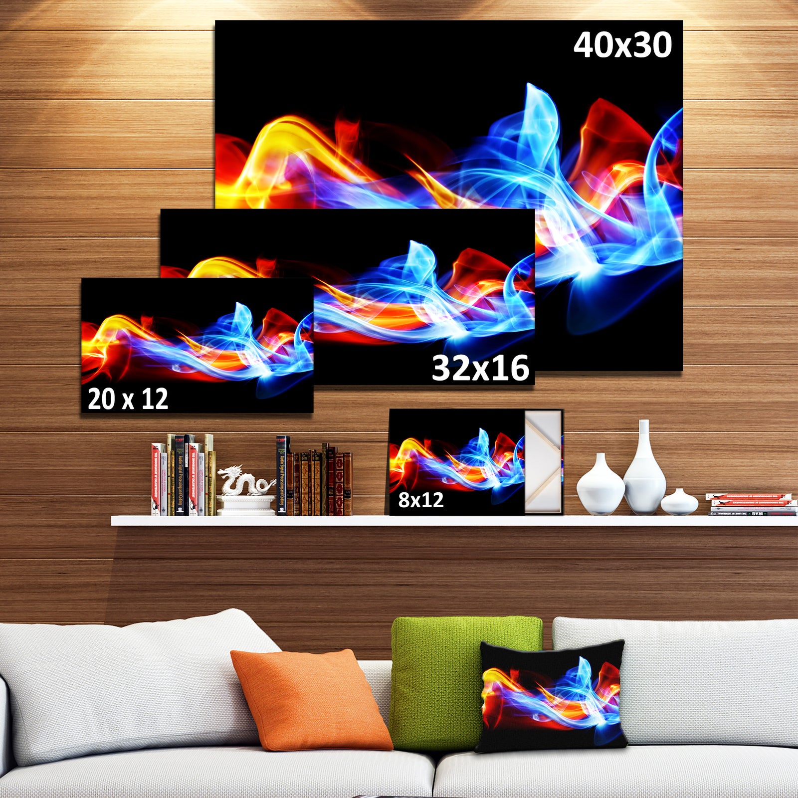 Fire and Ice - Digital Art Abstract Canvas Print