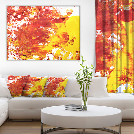 Textured Red and Yellow Art - Abstract Canvas Print