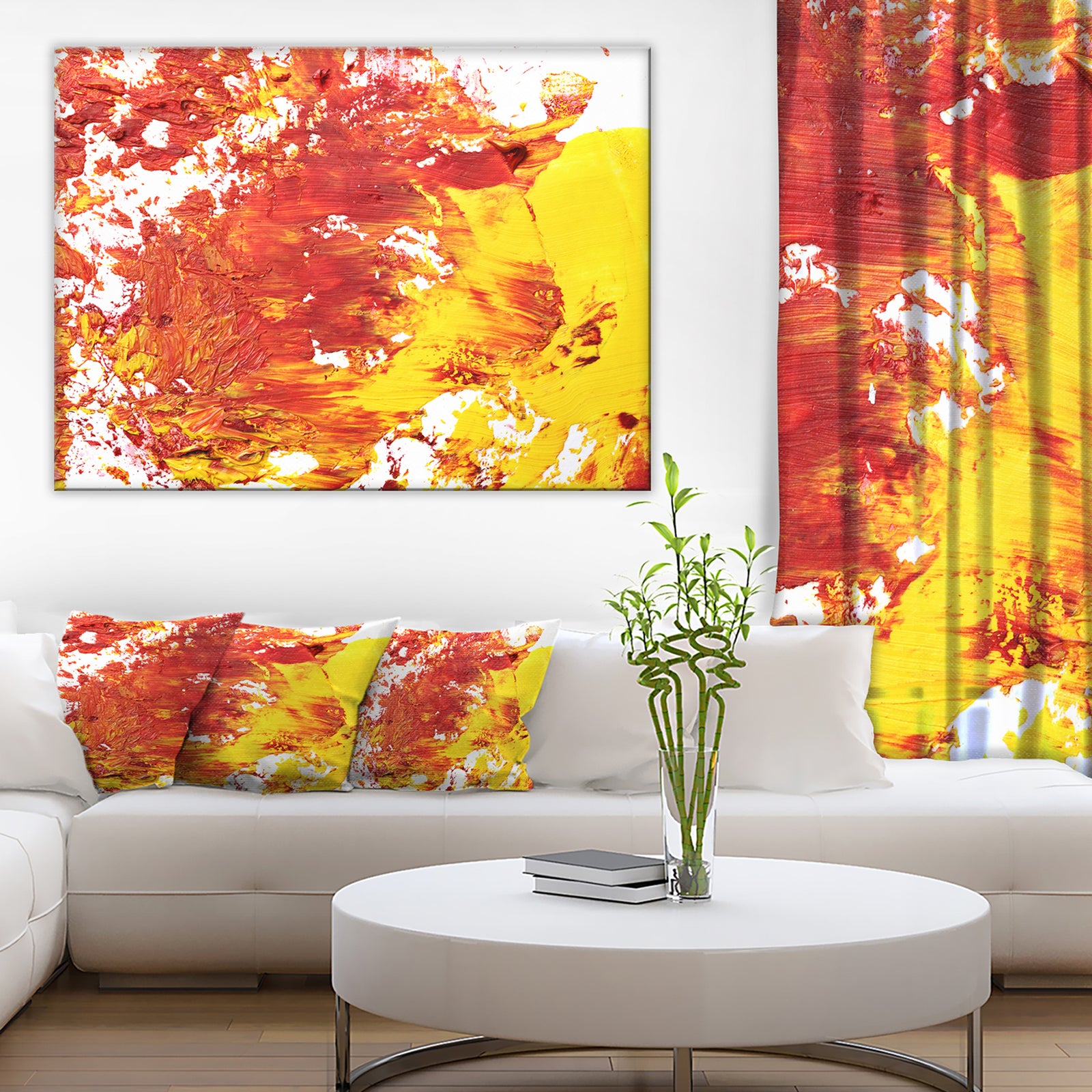 Textured Red and Yellow Art - Abstract Canvas Print