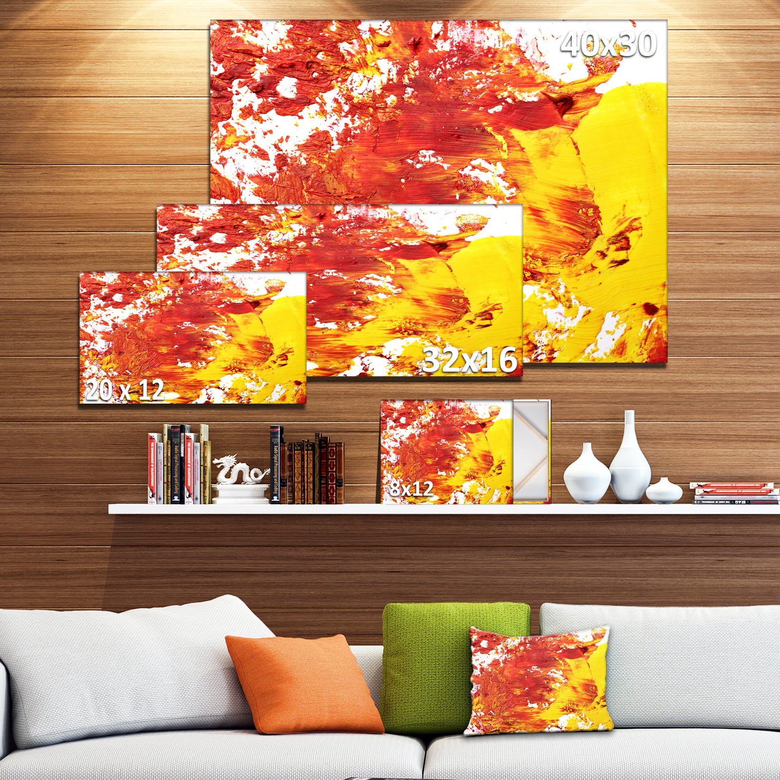 Textured Red and Yellow Art - Abstract Canvas Print