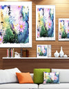 Abstract Blue Pink Floral Art - Floral Canvas Art Print