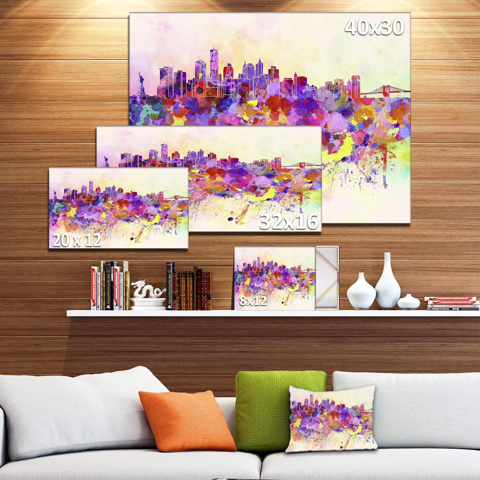 Purple New York Skyline - Cityscape Canvas Art Print