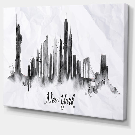 Silhouette Ink New York - Cityscape Canvas Art Print