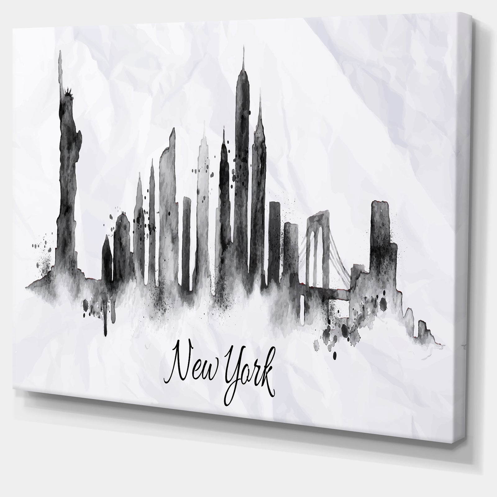 Silhouette Ink New York - Cityscape Canvas Art Print