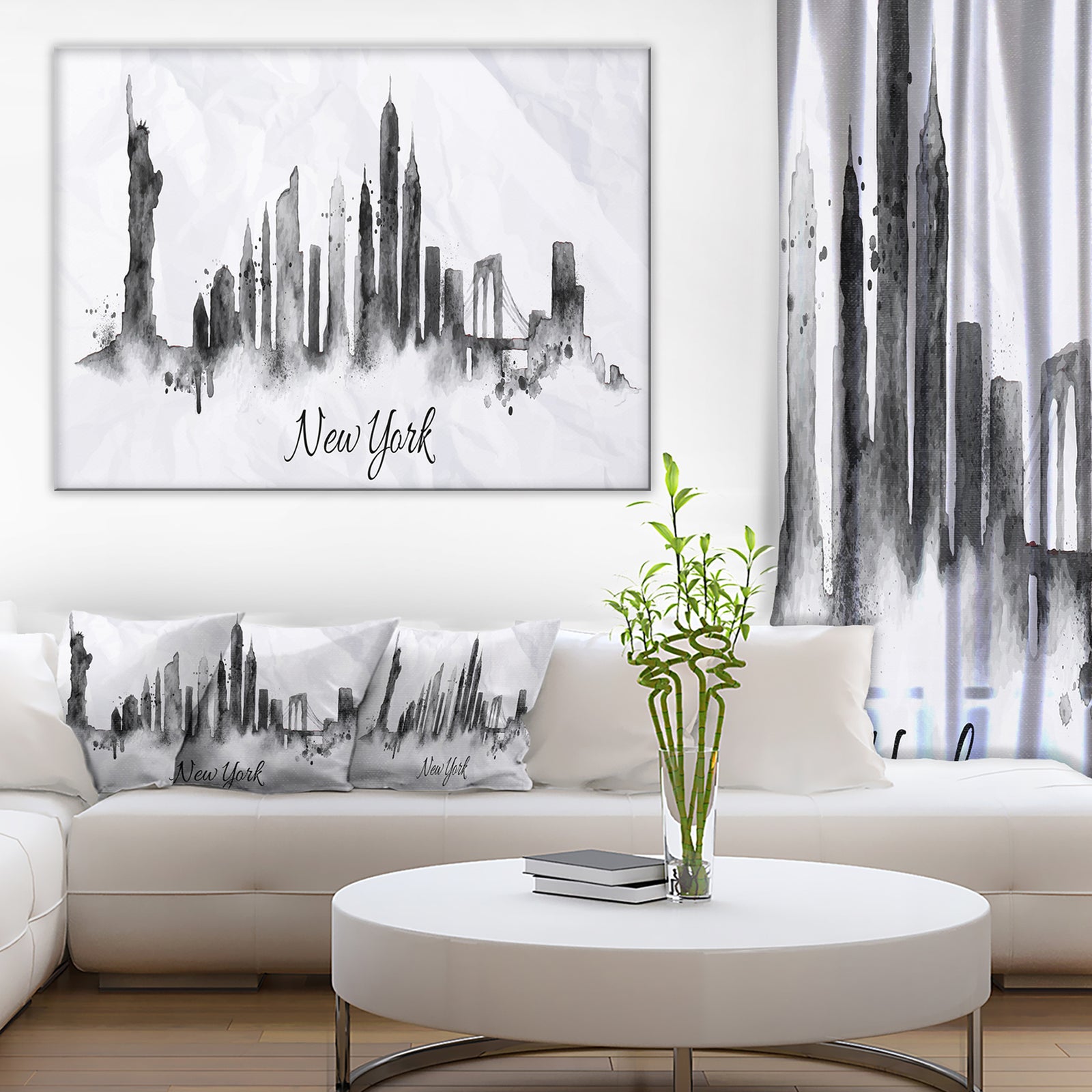 Silhouette Ink New York - Cityscape Canvas Art Print