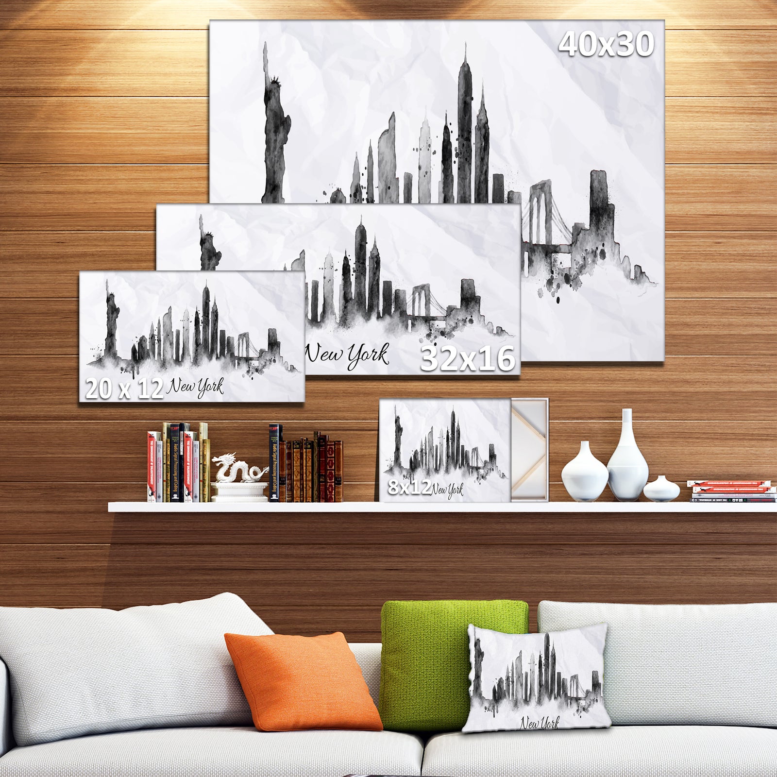 Silhouette Ink New York - Cityscape Canvas Art Print