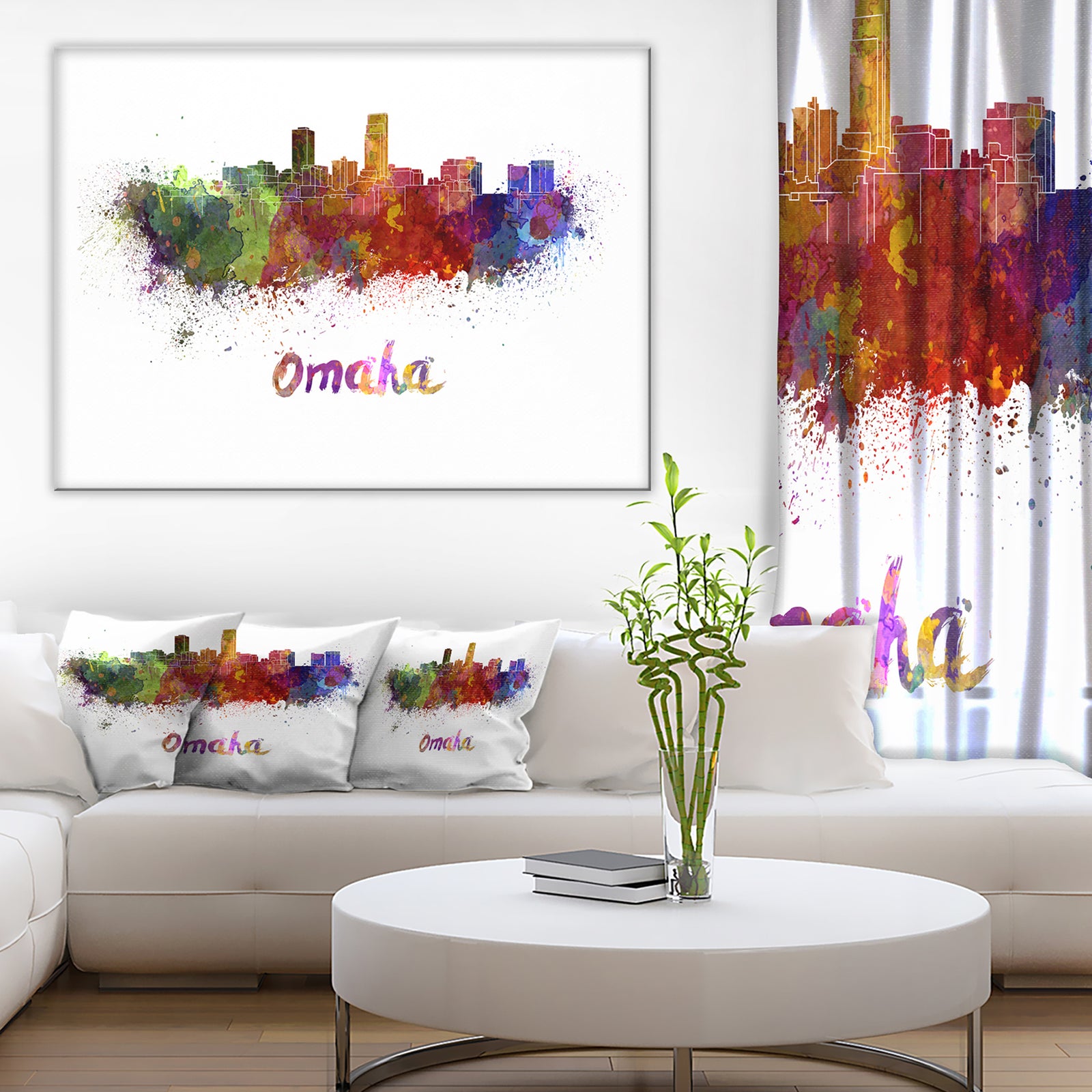 Omaha Skyline - Cityscape Canvas Art Print