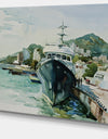 Yacht in Port Yalta - Landscape Canvas Artwork Print