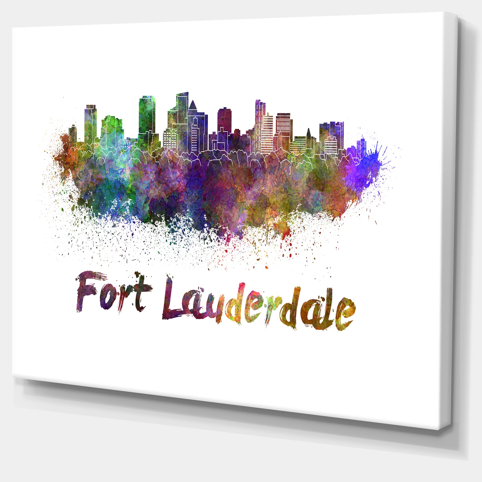 Fort Lauderdale Skyline - Cityscape Canvas Artwork Print