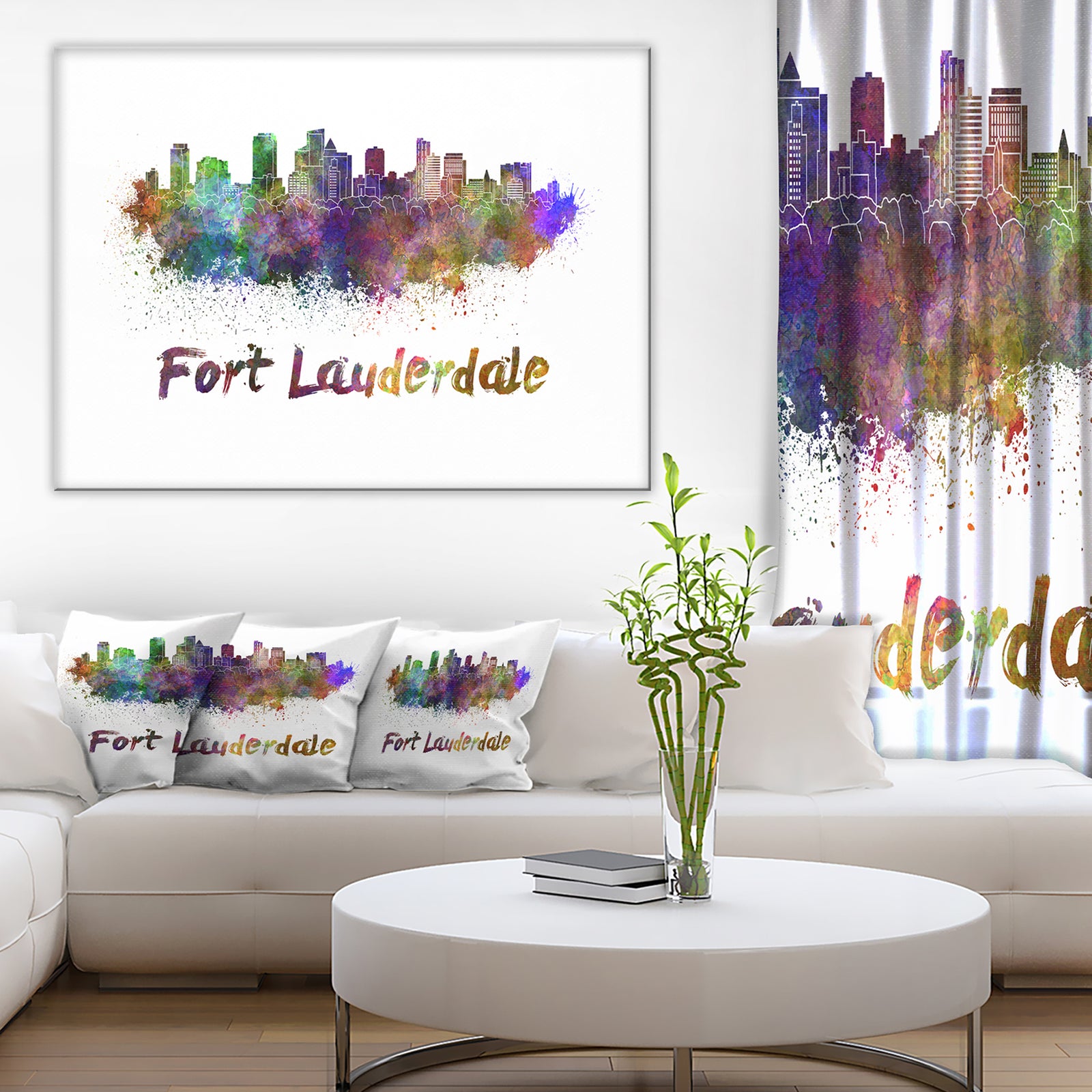 Fort Lauderdale Skyline - Cityscape Canvas Artwork Print