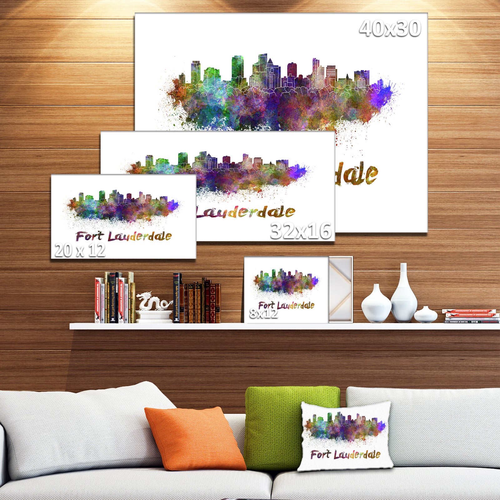 Fort Lauderdale Skyline - Cityscape Canvas Artwork Print