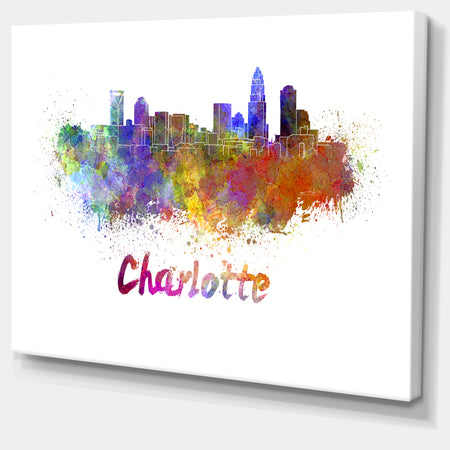 Charlotte Skyline - Cityscape Canvas Artwork Print
