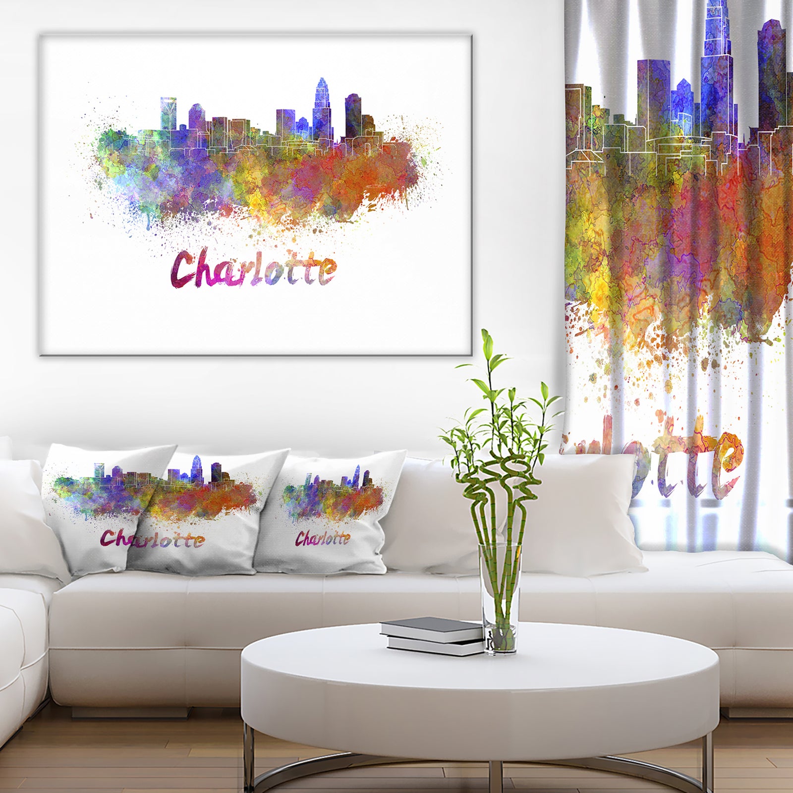 Charlotte Skyline - Cityscape Canvas Artwork Print