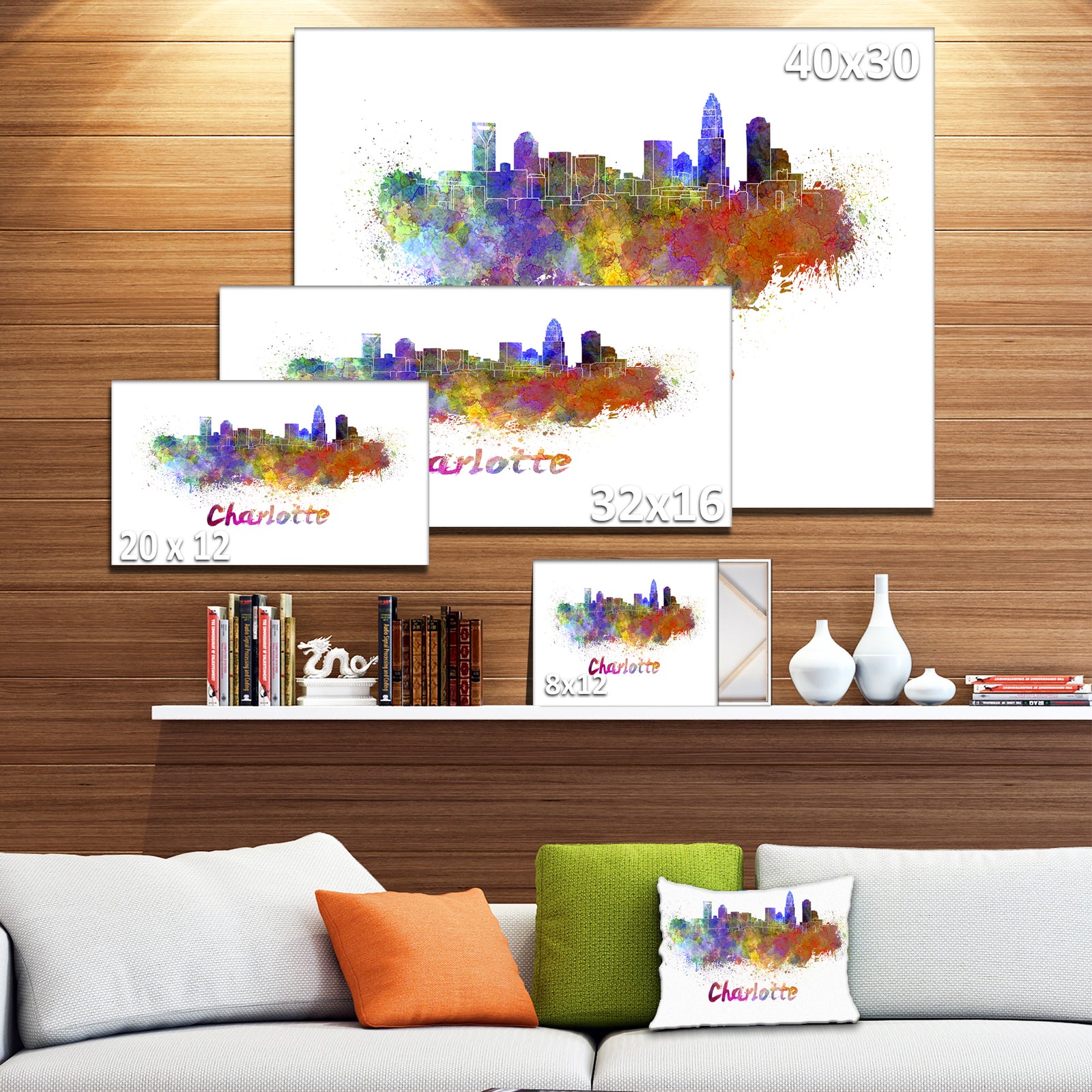 Charlotte Skyline - Cityscape Canvas Artwork Print