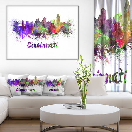 Cincinnati Skyline - Cityscape Canvas Artwork Print