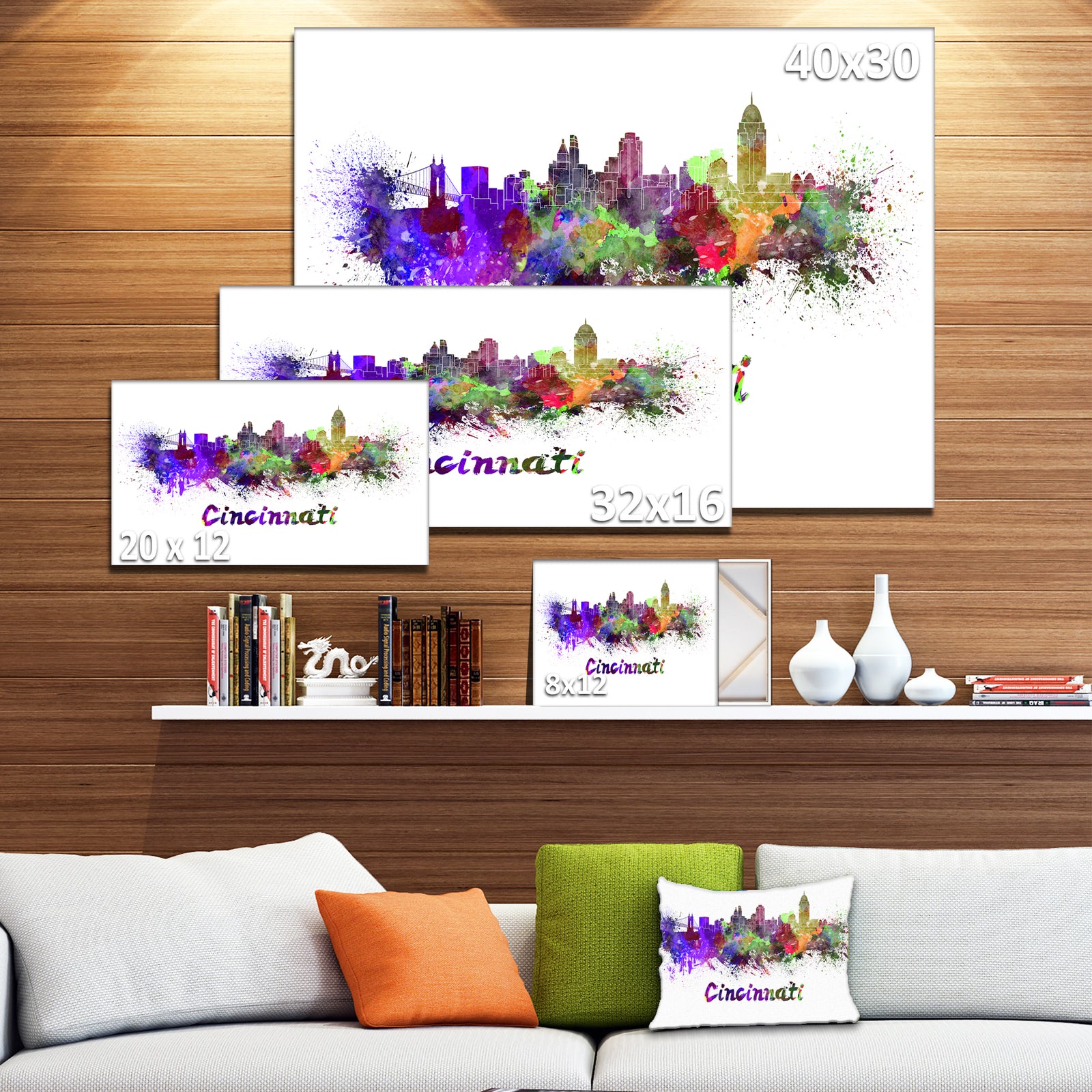 Cincinnati Skyline - Cityscape Canvas Artwork Print