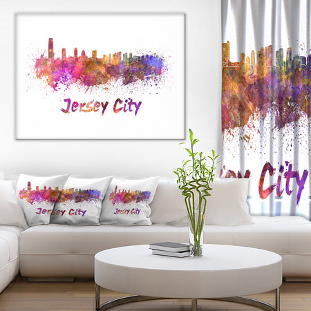 Jersey City Skyline - Cityscape Canvas Artwork Print