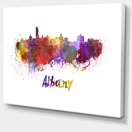 Albany Skyline - Cityscape Canvas Artwork Print