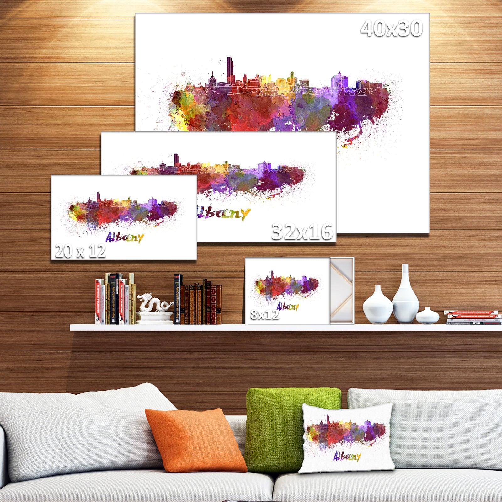 Albany Skyline - Cityscape Canvas Artwork Print