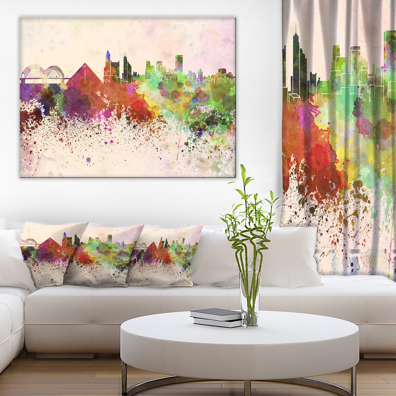 Memphis Skyline - Cityscape Canvas Artwork Print