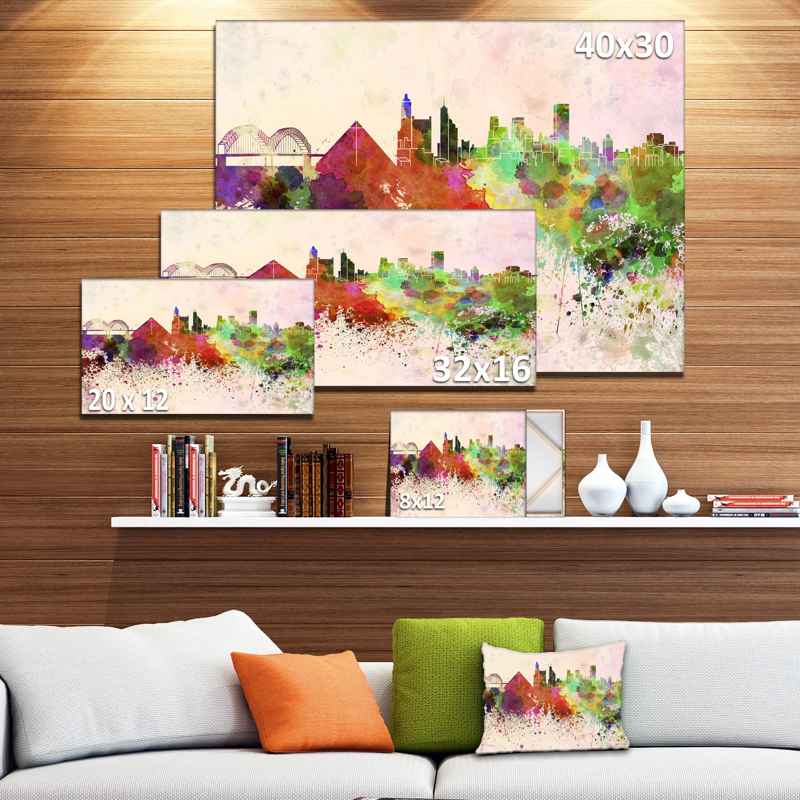 Memphis Skyline - Cityscape Canvas Artwork Print