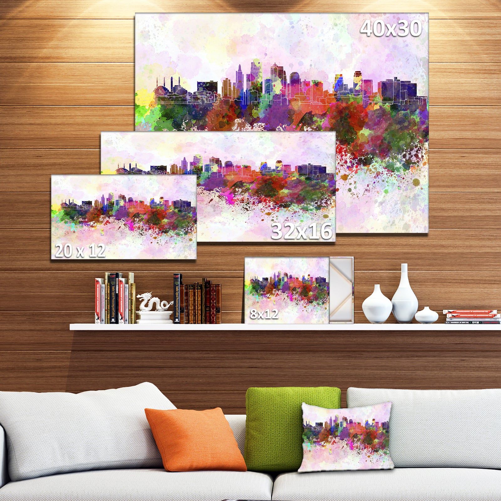 Kansas City Skyline - Cityscape Canvas Artwork Print