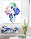 Anemones and Scull - Floral Digital Canvas Art Print