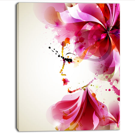 Fashion Woman with Abstract Hair - Digital Canvas Art Print
