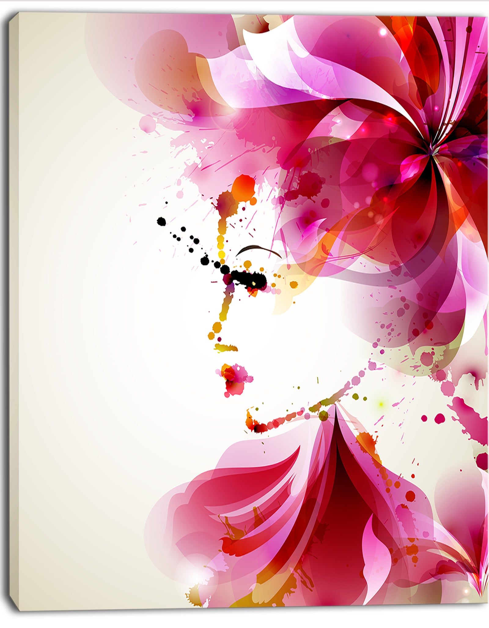 Fashion Woman with Abstract Hair - Digital Canvas Art Print