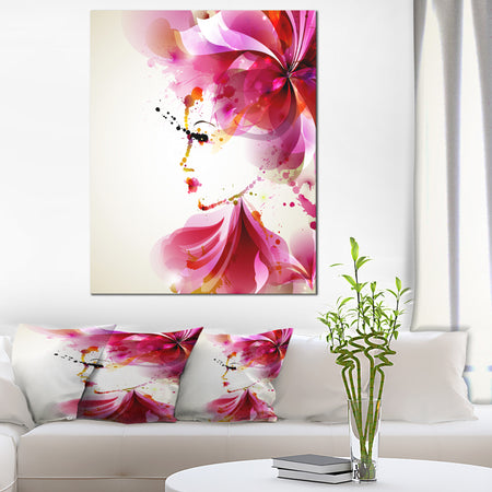 Fashion Woman with Abstract Hair - Digital Canvas Art Print