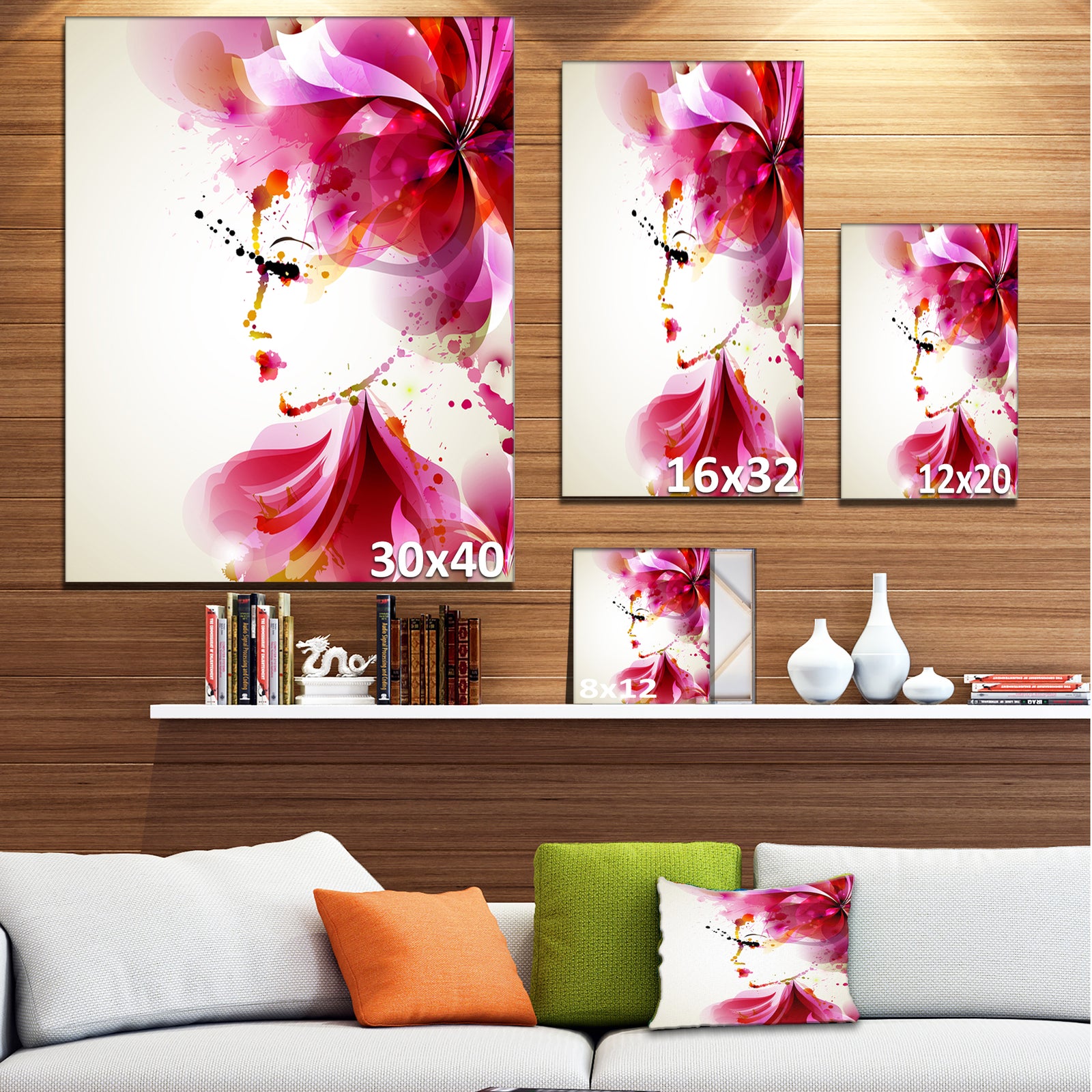 Fashion Woman with Abstract Hair - Digital Canvas Art Print