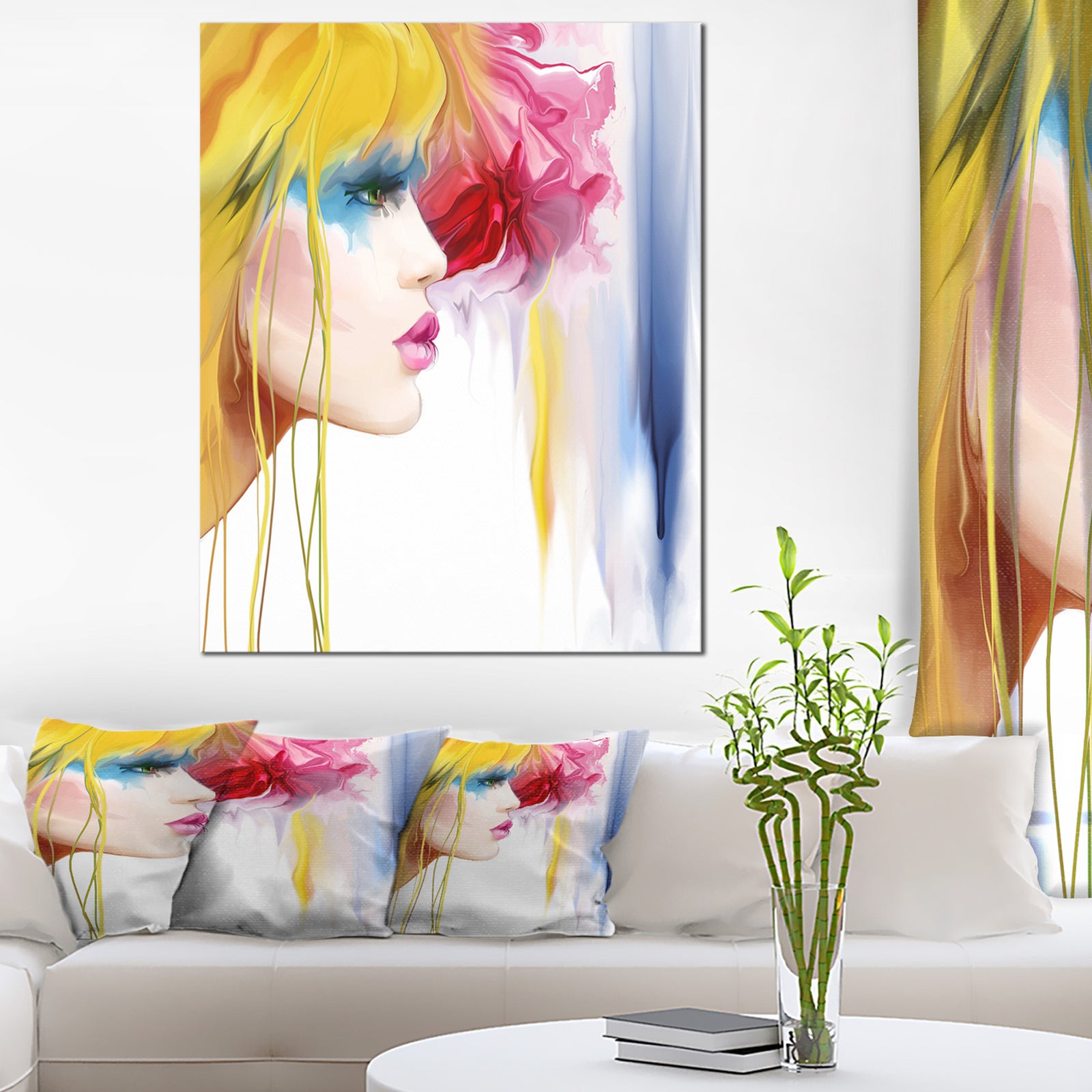 Girl with Colorful Hair - Portrait Contemporary Artwork