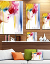 Girl with Colorful Hair - Portrait Contemporary Artwork