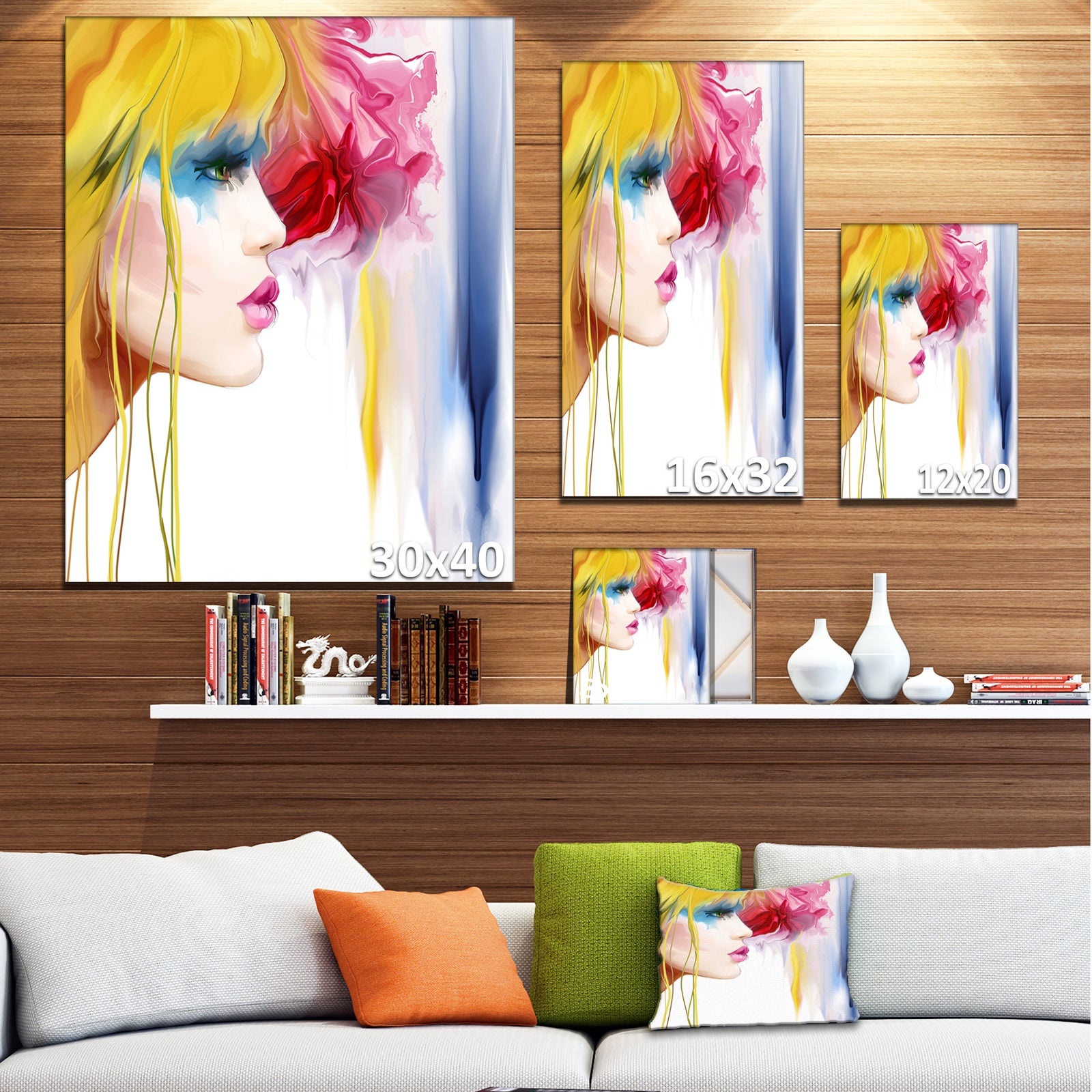 Girl with Colorful Hair - Portrait Contemporary Artwork