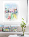 Silhouette of Big City - Digital Cityscape Canvas Art Print