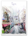 Paris Illustration - Cityscape Digital Canvas Art Print