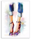 Female Legs and Shoes - Digital Print on Canvas