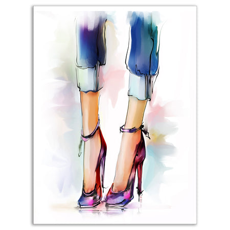 Female Legs and Shoes - Digital Print on Canvas
