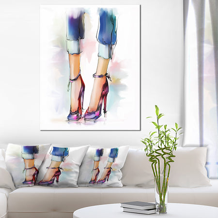 Female Legs and Shoes - Digital Print on Canvas