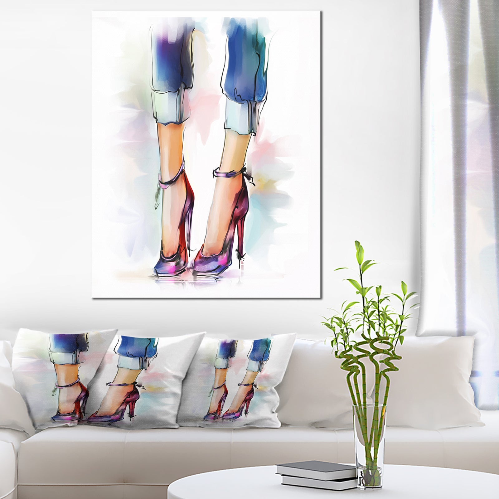 Female Legs and Shoes - Digital Print on Canvas