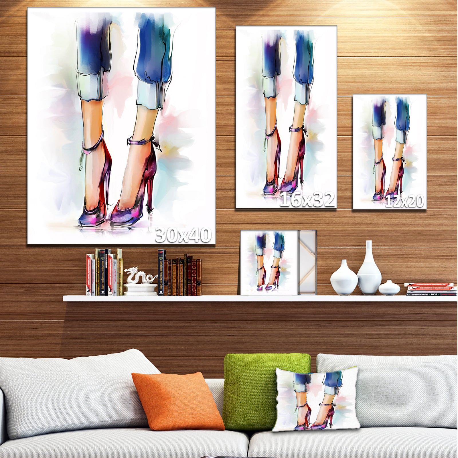 Female Legs and Shoes - Digital Print on Canvas