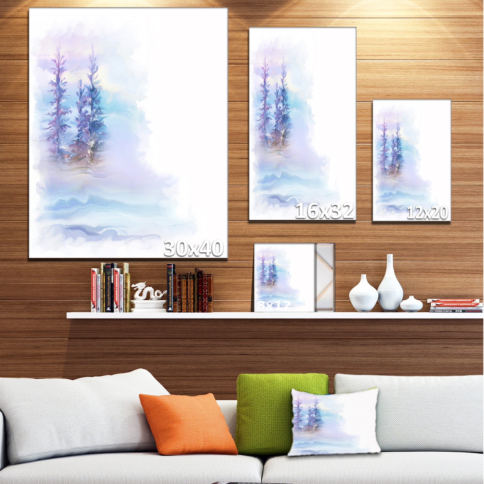 Watercolor Trees - Landscape Canvas Art Print